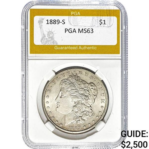 1889-S Morgan Silver Dollar PGA MS63