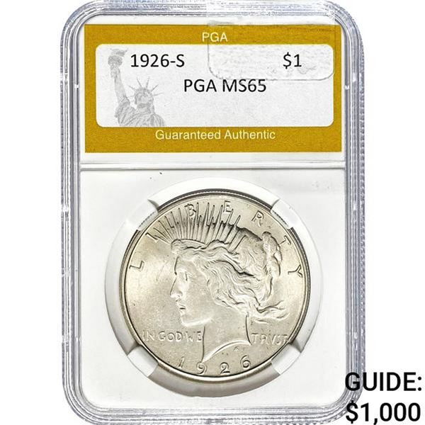 1926-S Peace Dollar PGA MS65
