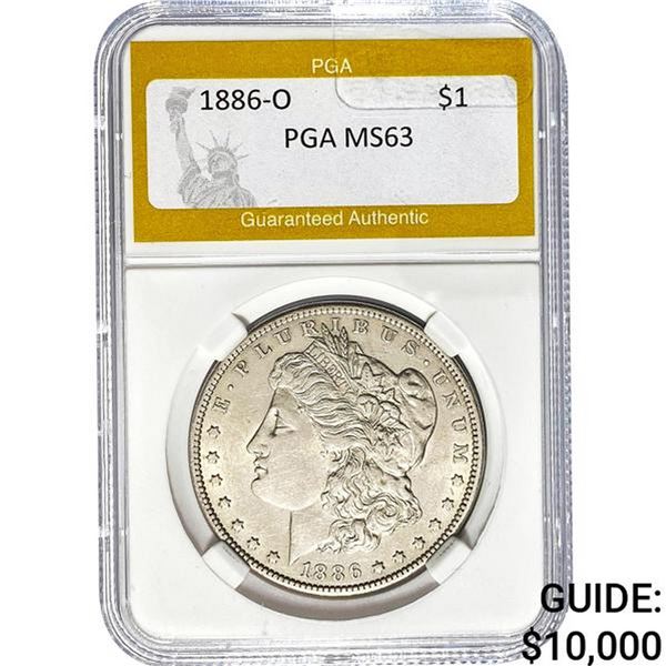 1886-O Morgan Silver Dollar PGA MS63
