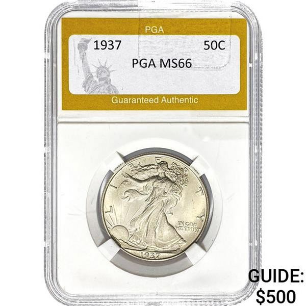 1937 Walking Liberty Half Dollar PGA MS66