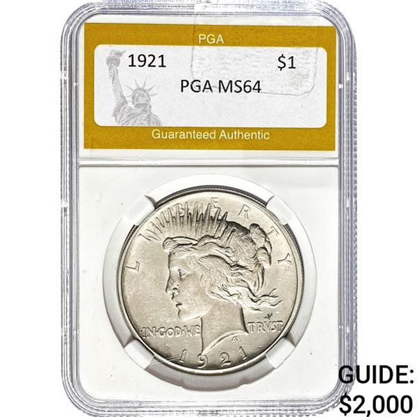 1921 Peace Dollar PGA MS64