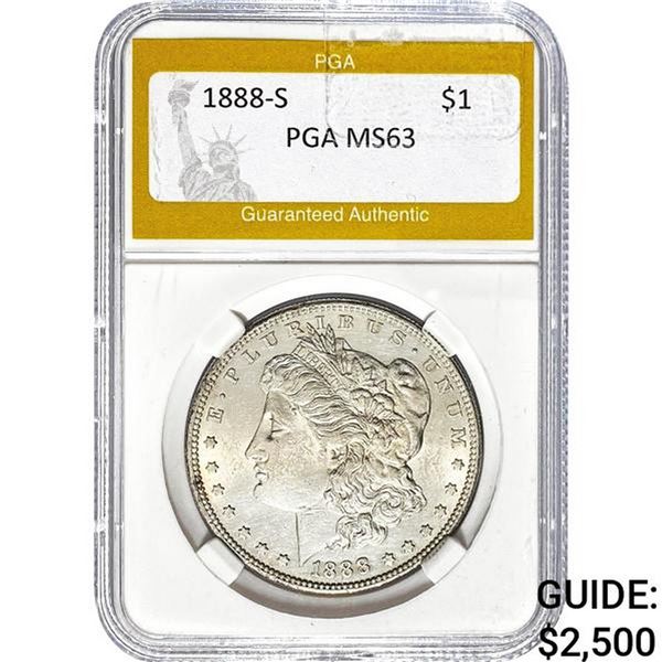 1888-S Morgan Silver Dollar PGA MS63