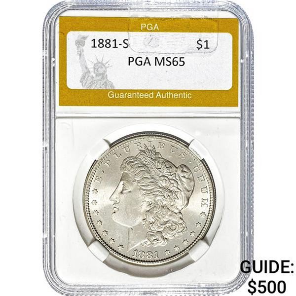 1881-S Morgan Dollar PGA MS65