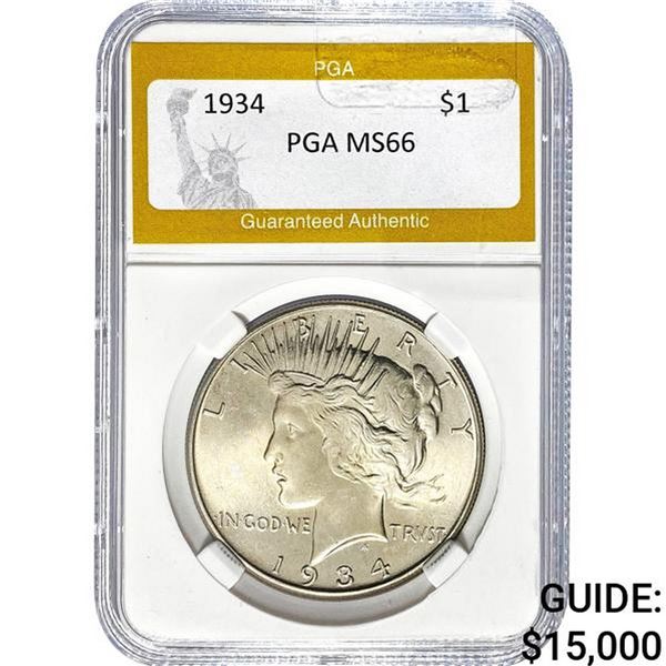 1934 Peace Dollar PGA MS66