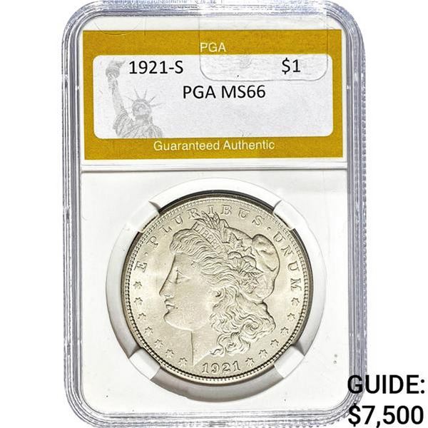 1921-S Morgan Silver Dollar PGA MS66
