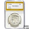 Image 1 : 1921 Peace Dollar PGA MS63+