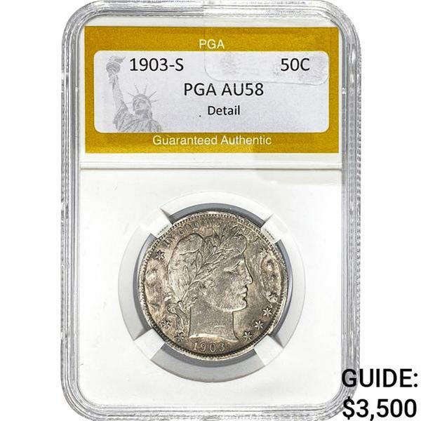1903-S Barber Half Dollar PGA AU58