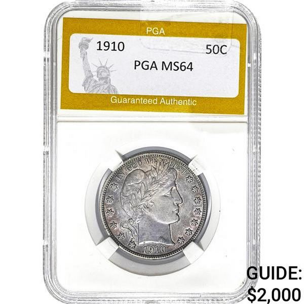 1910 Barber Half Dollar PGA MS64