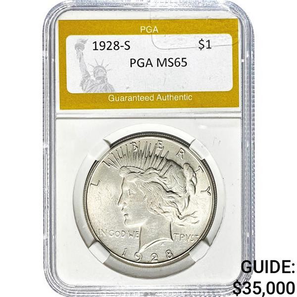 1928-S Peace Dollar PGA MS65
