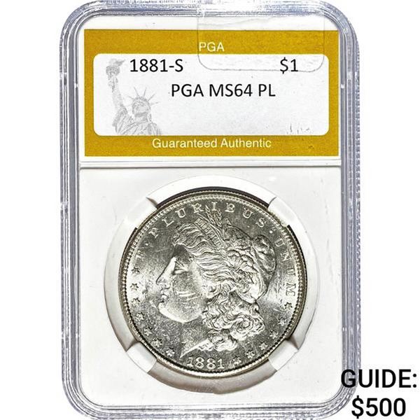 1881-S Morgan Dollar PGA MS64 PL