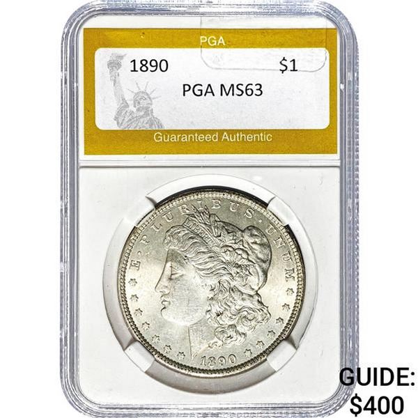 1890 Morgan Silver Dollar PGA MS63