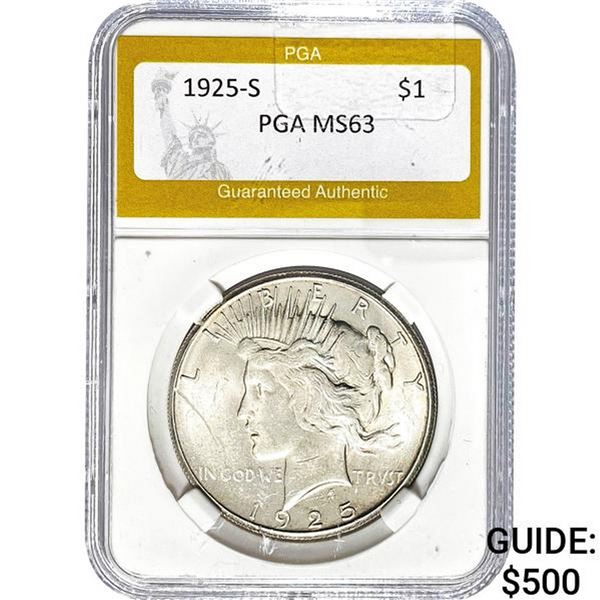 1925-S Peace Dollar PGA MS63