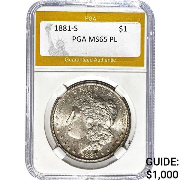 1881-S Morgan Dollar PGA MS65 PL