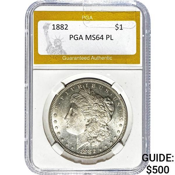 1882 $1 Morgan Dollar PGA MS64 PL