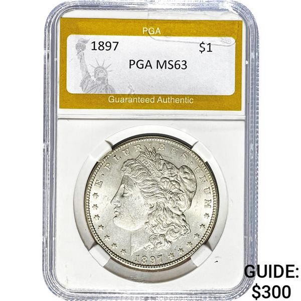 1897 Morgan Silver Dollar PGA MS63