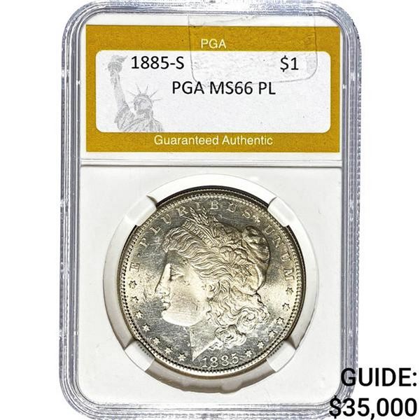 1885-S Morgan Dollar PGA MS66 PL