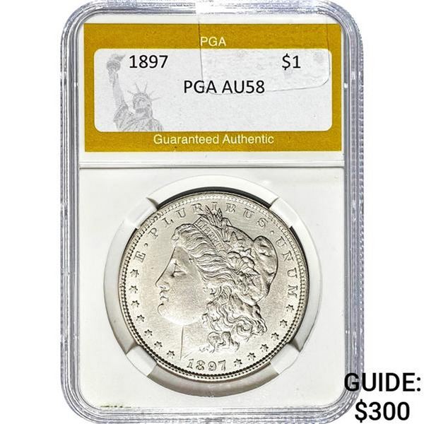 1897 Morgan Dollar PGA AU58