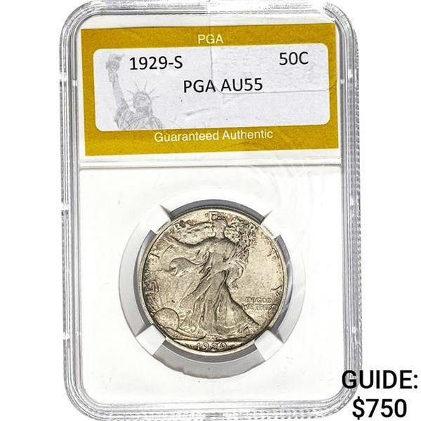 1929-S Walking Liberty Half Dollar PGA A