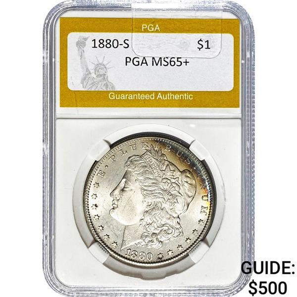 1880-S Morgan Silver Dollar PGA MS65+