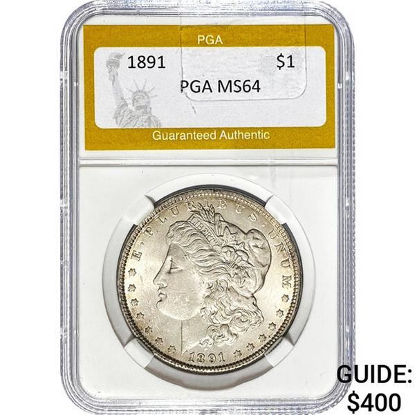 1891 Morgan Silver Dollar PGA MS64