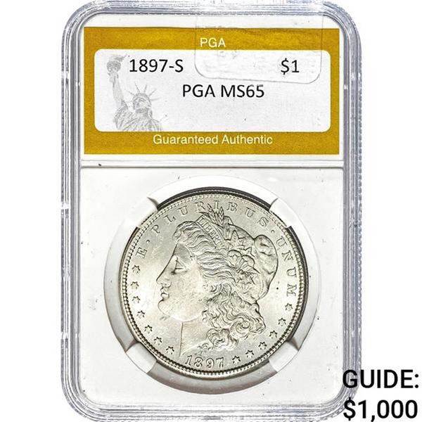 1897-S Morgan Silver Dollar PGA MS65