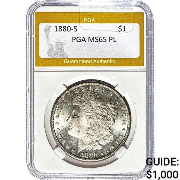 1880-S Morgan Dollar PGA MS65 PL