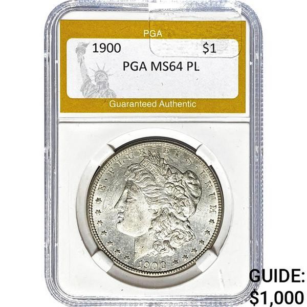 1900 Morgan Silver Dollar PGA MS64 PL