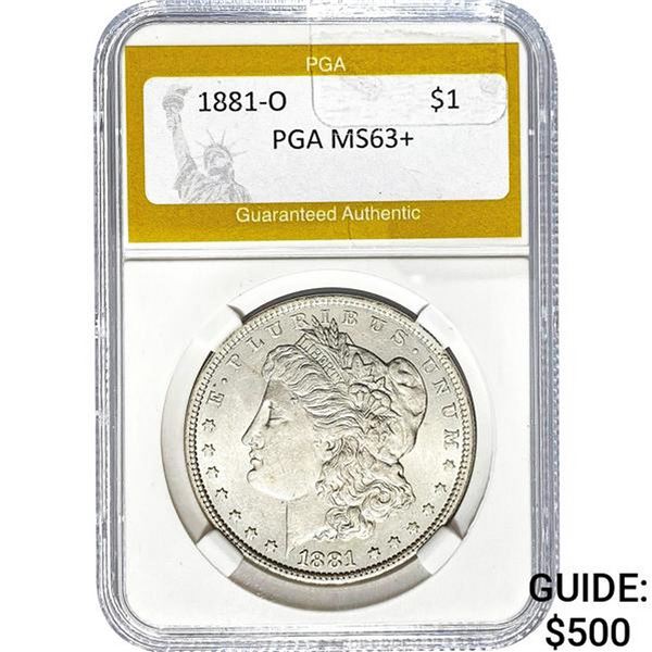 1881-O Morgan Silver Dollar PGA MS63+