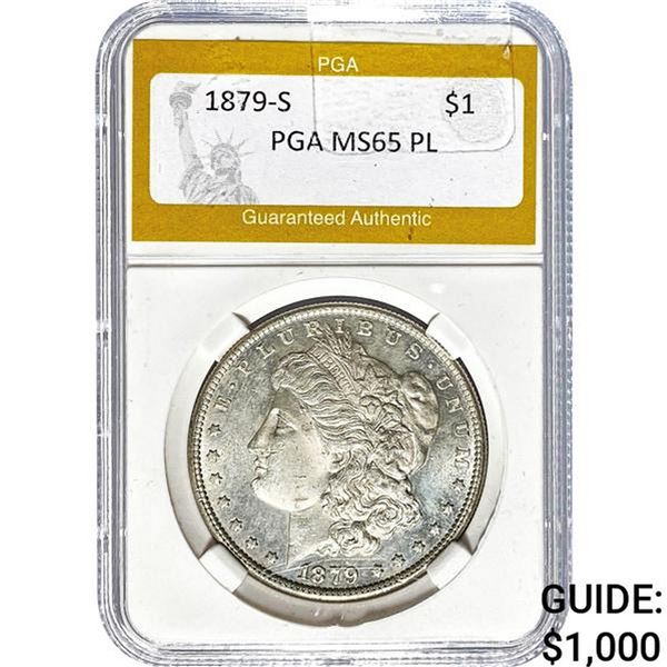 1879-S Morgan Dollar PGA MS65 PL