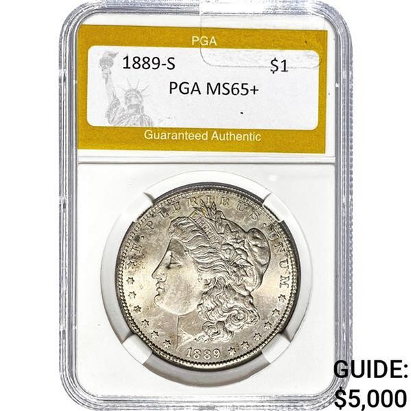 1889-S Morgan Silver Dollar PGA MS65+