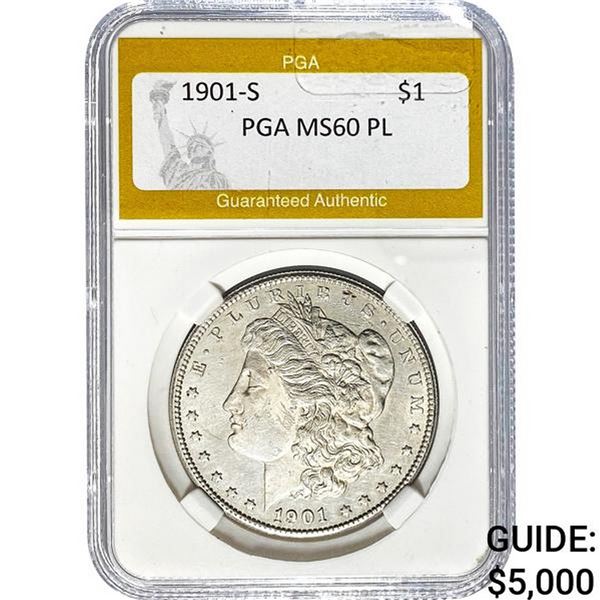 1901-S Morgan Dollar PGA MS60 PL