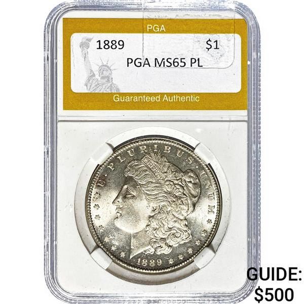 1889 Morgan Silver Dollar PGA MS65 PL