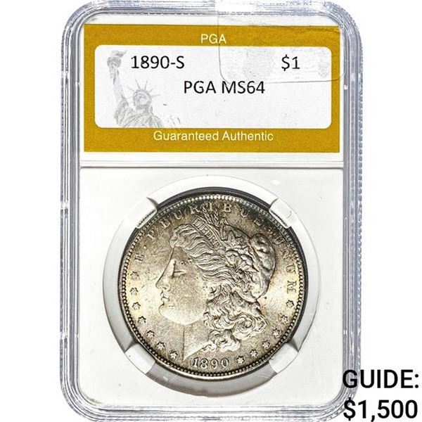 1890-S Morgan Dollar PGA MS64