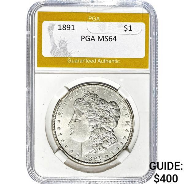1891 Morgan Silver Dollar PGA MS64