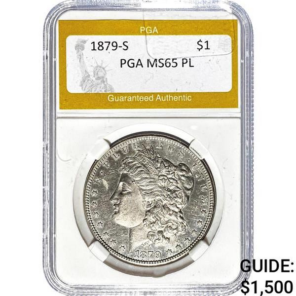 1879-S Morgan Dollar PGA MS65 PL