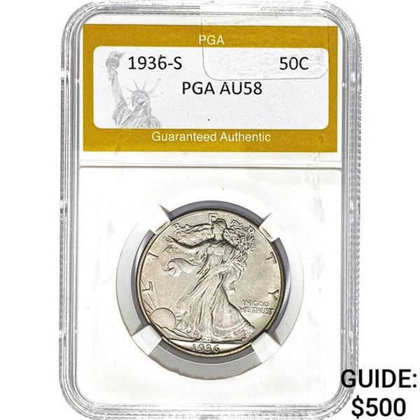 1936-S Walking Liberty Half Dollar PGA A