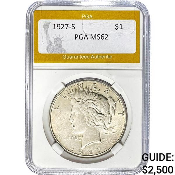 1927-S Peace Dollar PGA MS62