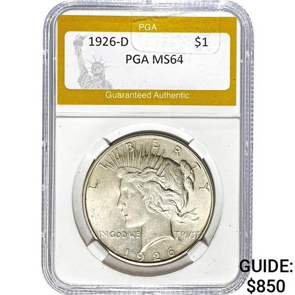 1926-D Peace Dollar PGA MS64