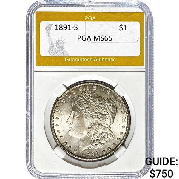 1891-S Morgan Dollar PGA MS65