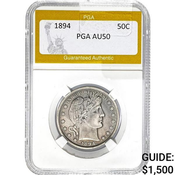 1894 Barber Half Dollar PGA AU50