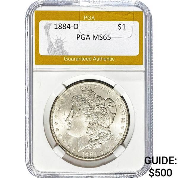 1884-O Morgan Silver Dollar PGA MS65