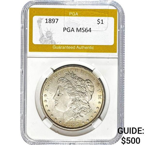 1897 Morgan Silver Dollar PGA MS64