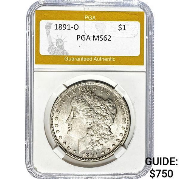 1891-O Morgan Silver Dollar PGA MS62