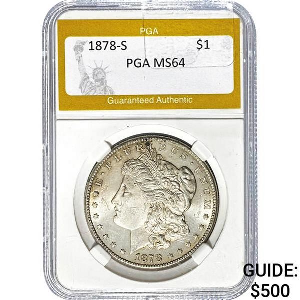 1878-S Morgan Silver Dollar PGA MS64