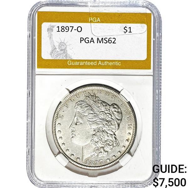 1897-O Morgan Silver Dollar PGA MS62