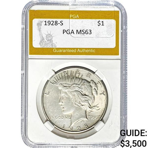 1928-S Peace Dollar PGA MS63