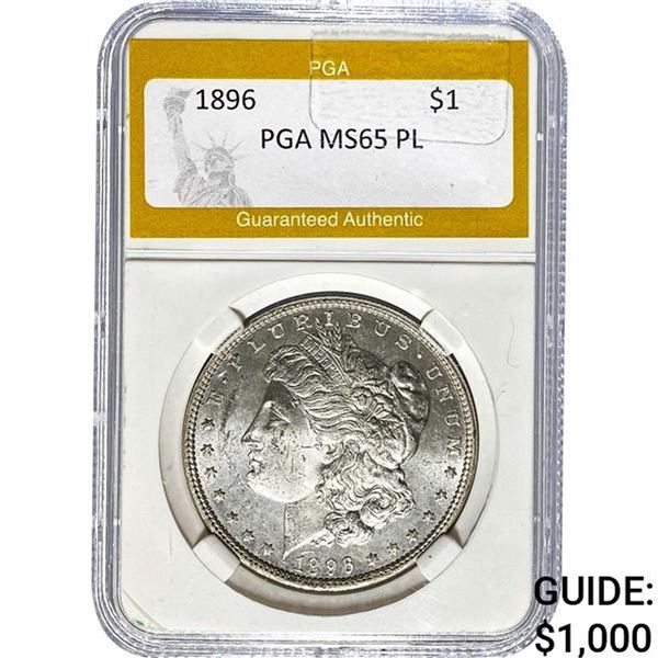 1896 $1 Morgan Dollar PGA MS65 PL