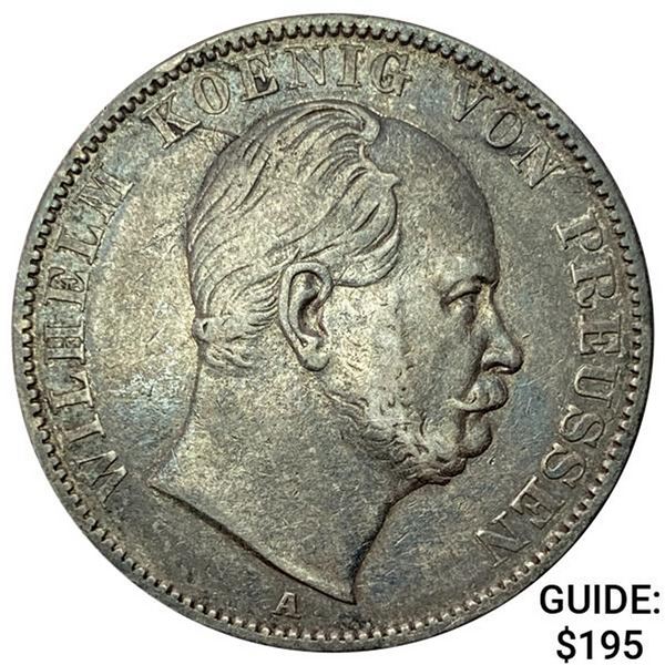 1865 Prussia Silver Thaler CLOSELY UNCIRCULATED