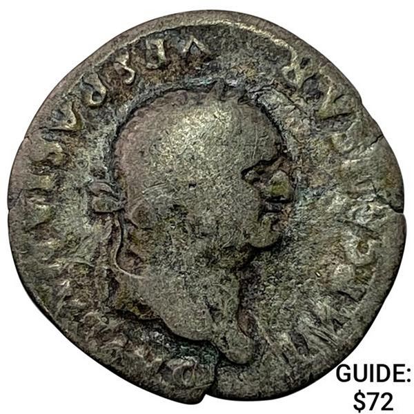 Roman Vespasian 69-79 AD Silver Denarius NEARLY UNCIRCULATED