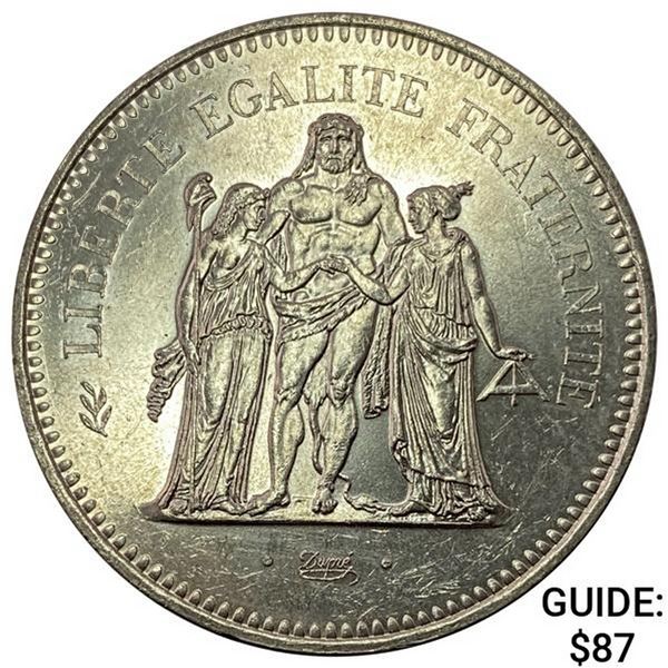 1974-1979 France .8681oz Silver 50 Francs UNCIRCULATED